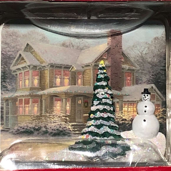 Hallmark Ornament Thomas Kinkade Holiday Painter of Light Snowman Christmas Tree - Picture 4 of 13